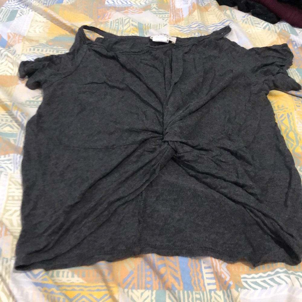 Grey Off the Shoulder Blouse